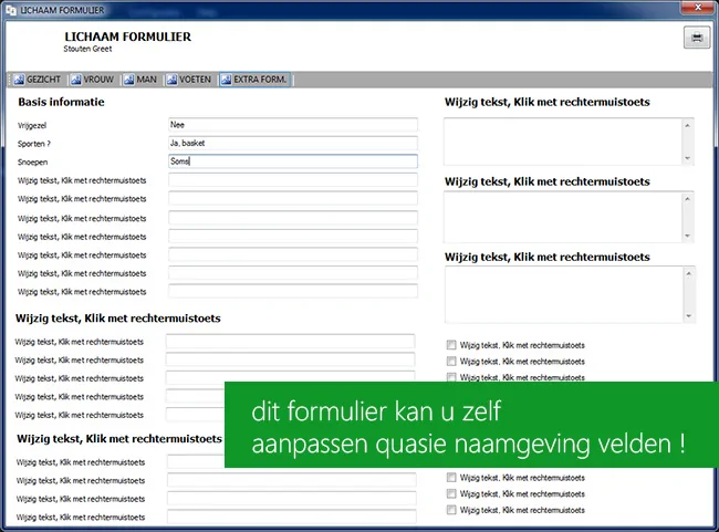 Het uniforme formulier van Salonworld waarbij de veldnamen zelf ingevuld worden