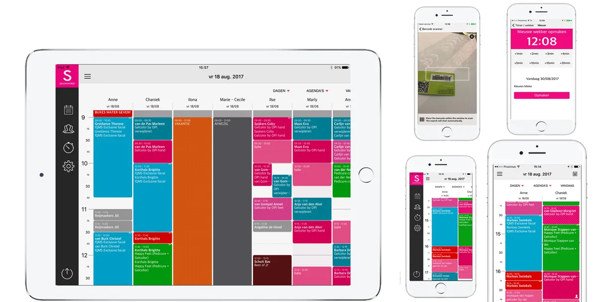 De klantfiche van Salonworld in de app voor iPhone en iPad